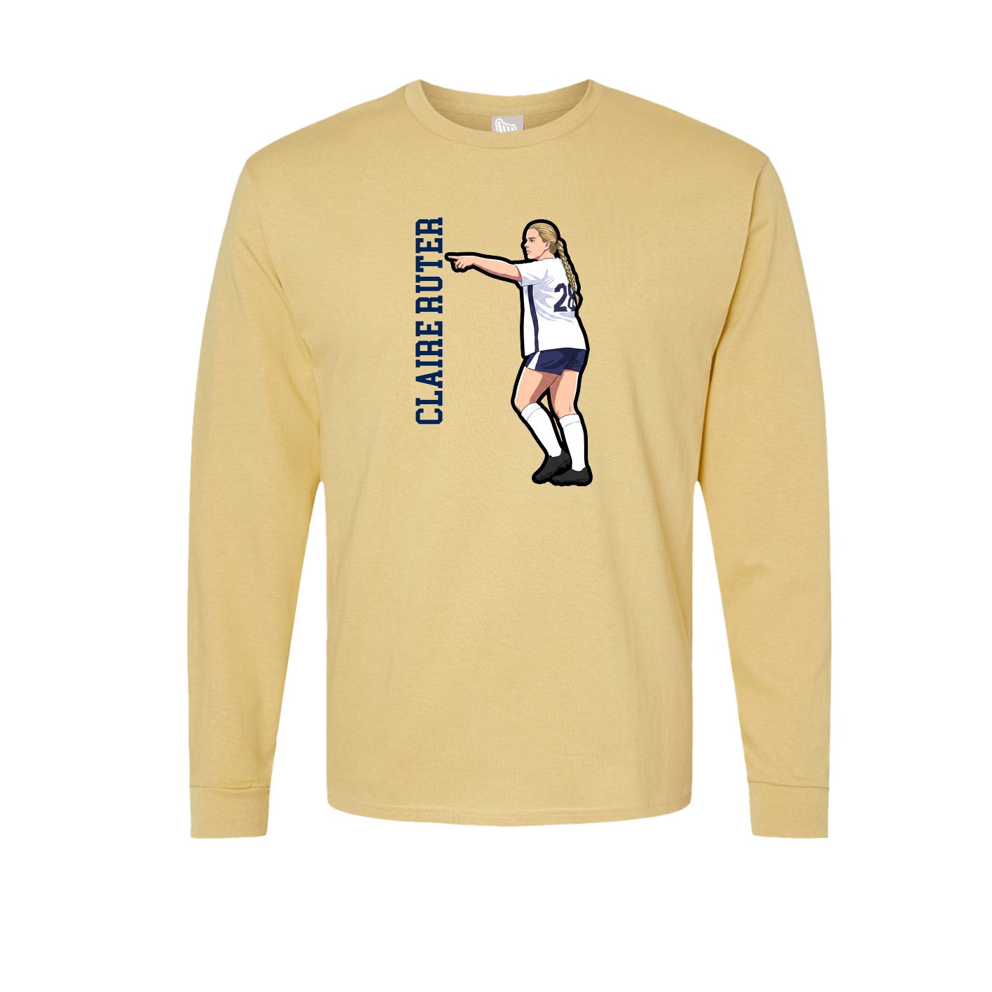 Long Sleeve Tee — Name Vertical in Vegas Gold