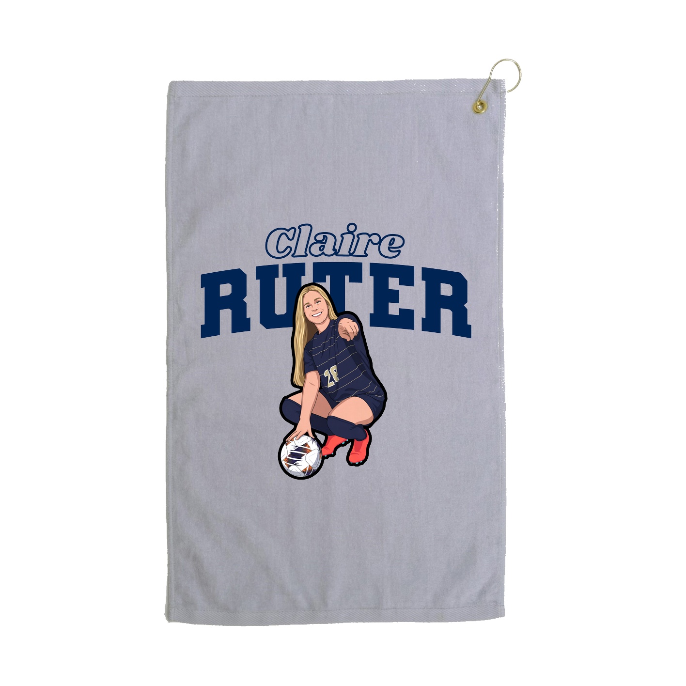 Golf Towel — Name Arch in Grey