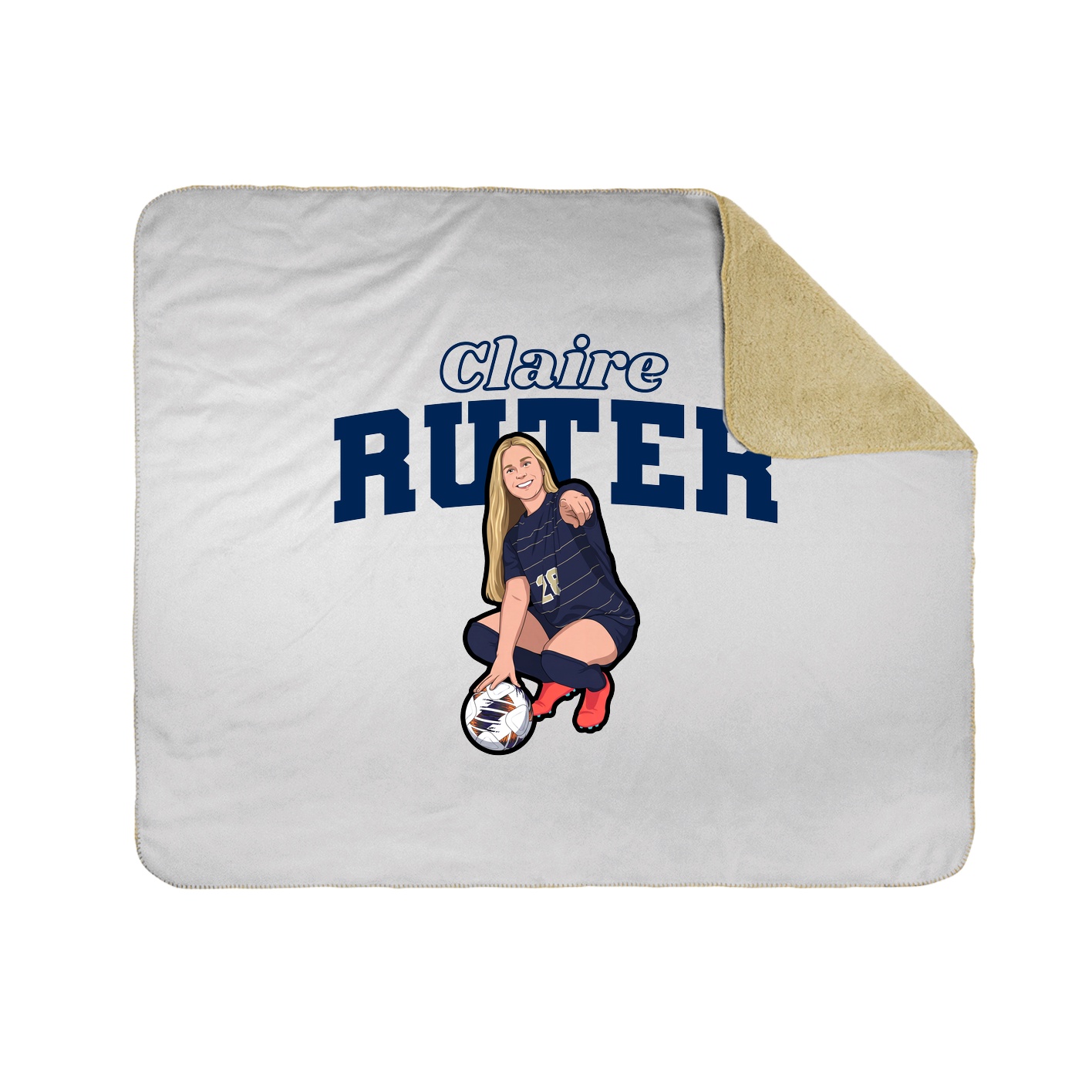 Throw Blanket — Name Arch in White