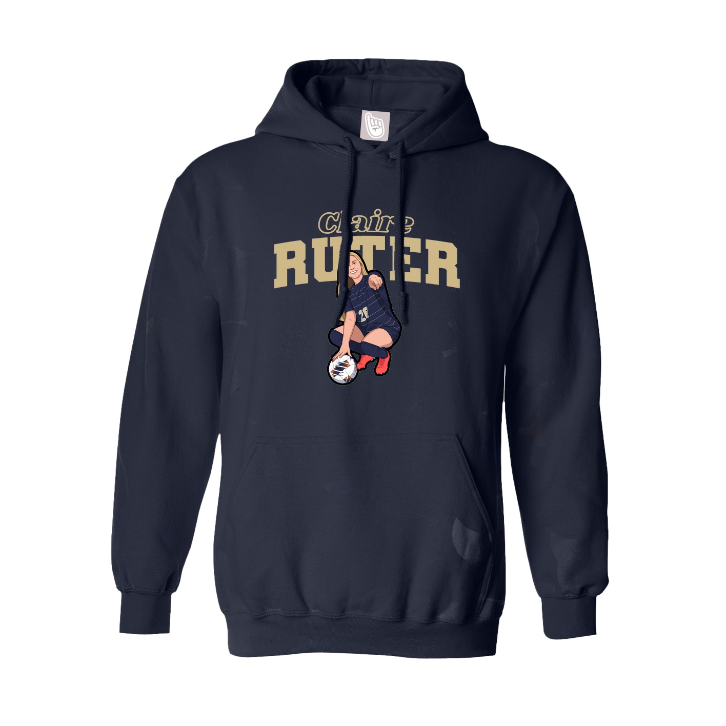 Youth Hoodie — Name Arch in Navy