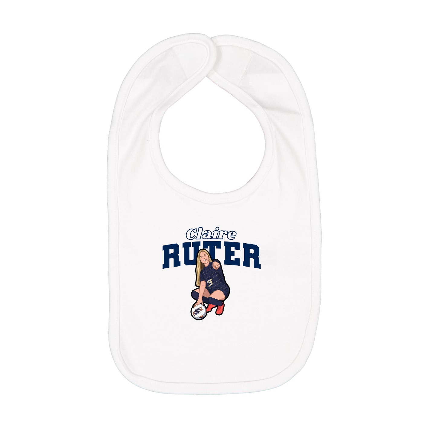 Infant Bib — Name Arch in White
