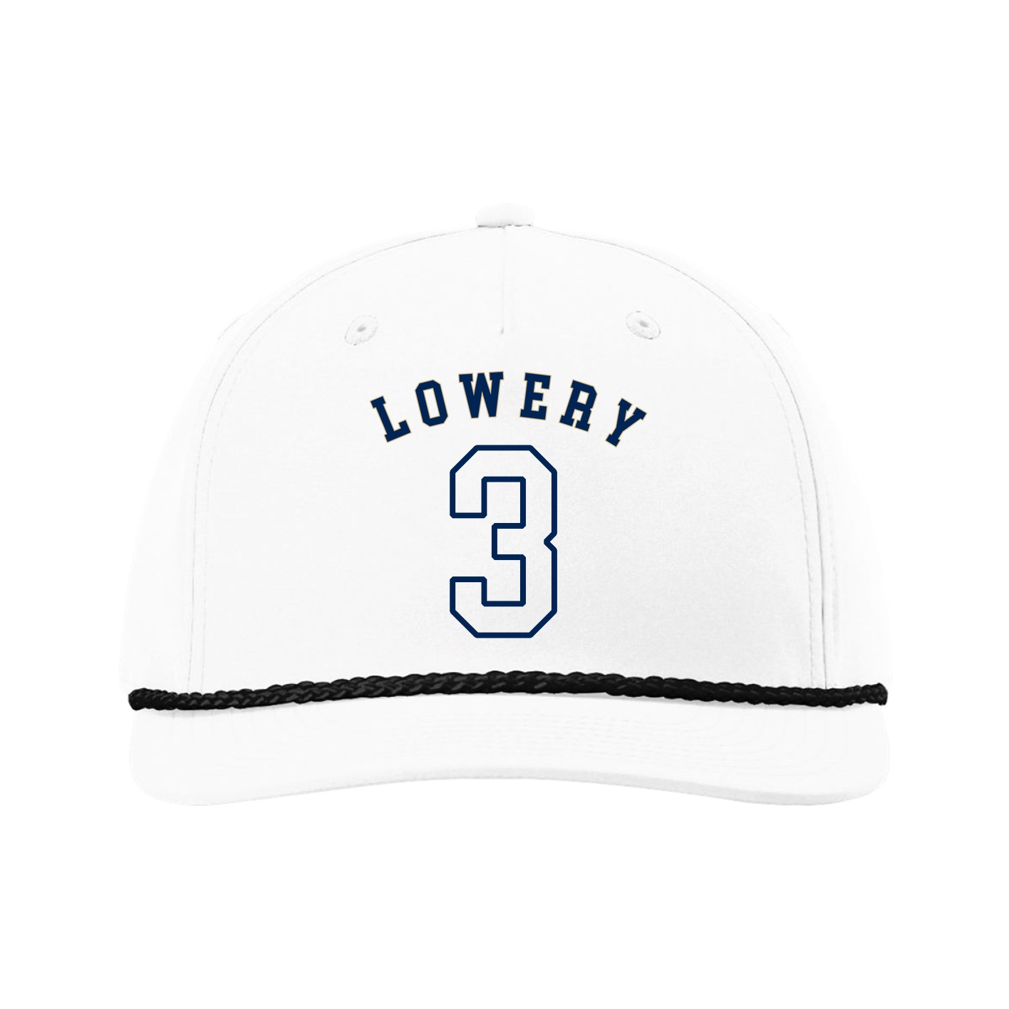 Five-Panel Classic Rope Cap — Shirsey Arch in White