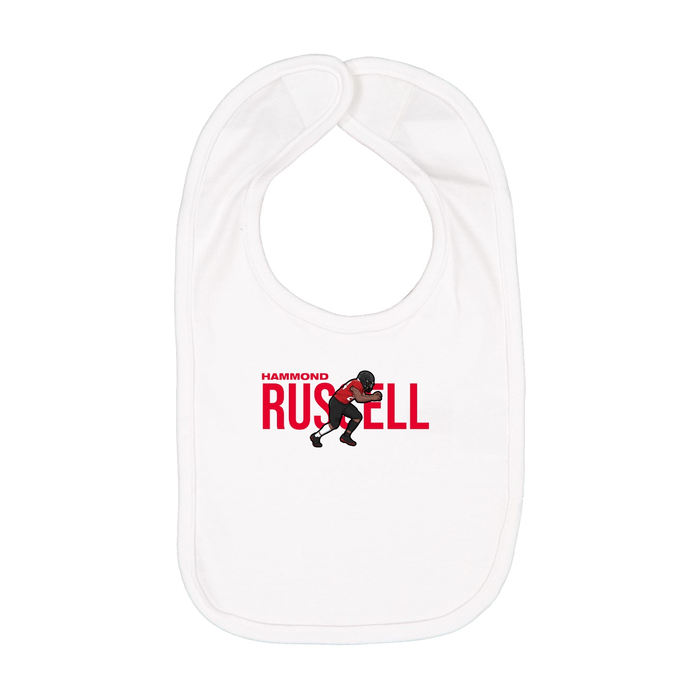 Infant Bib — Player Name in White