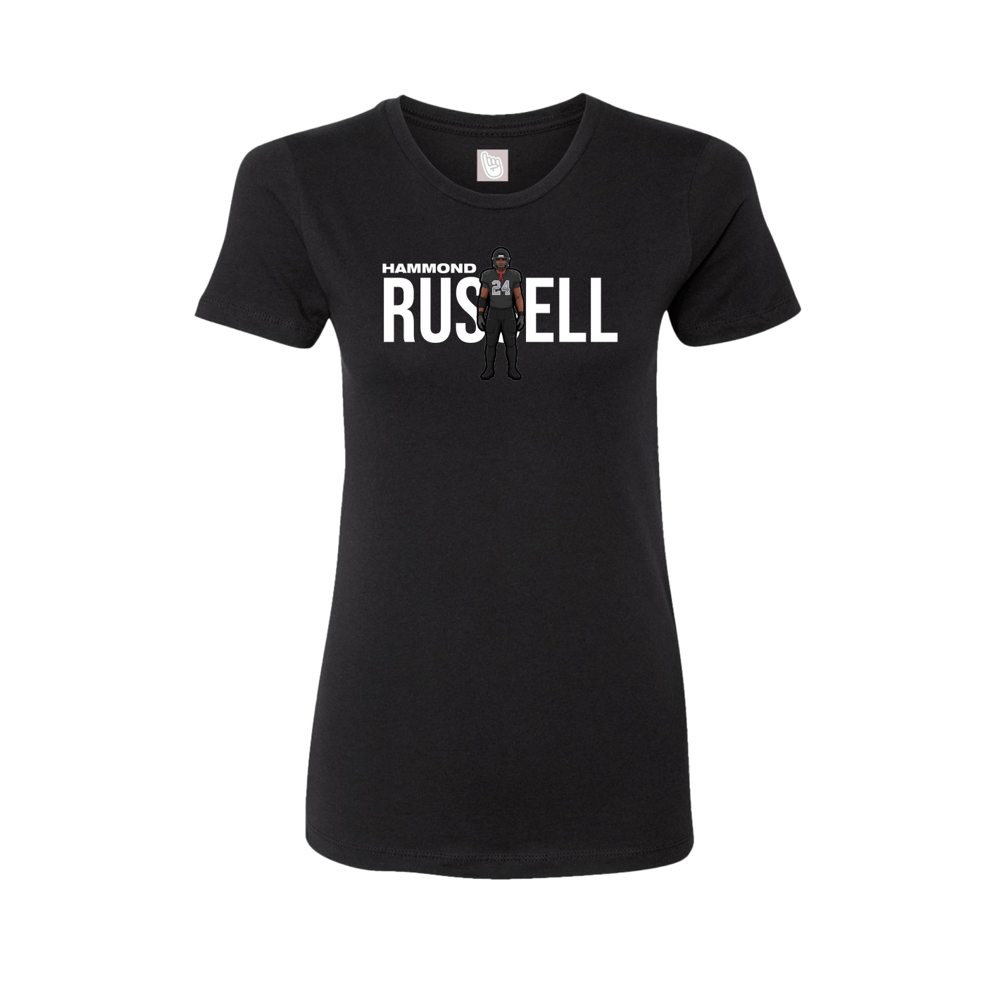 Fitted Women's Tee — Player Name in Black