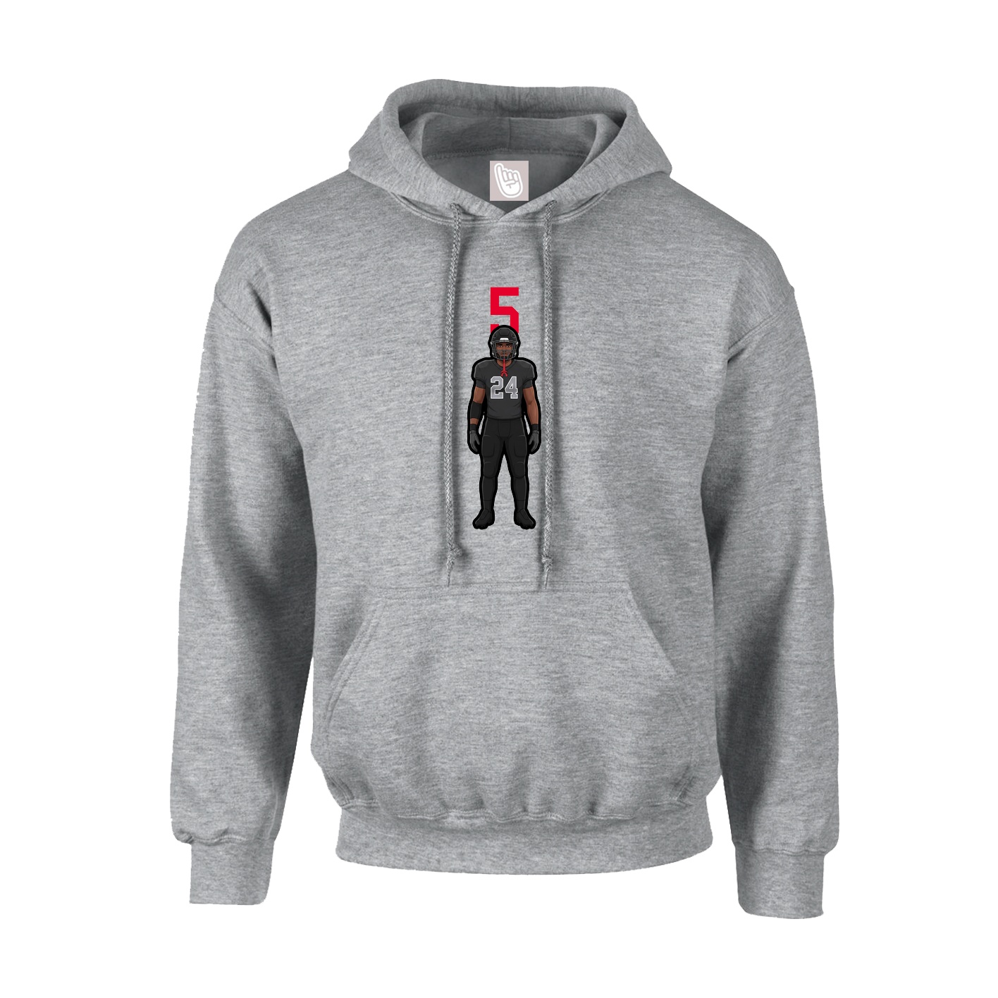 Hoodie — Number Top in Grey