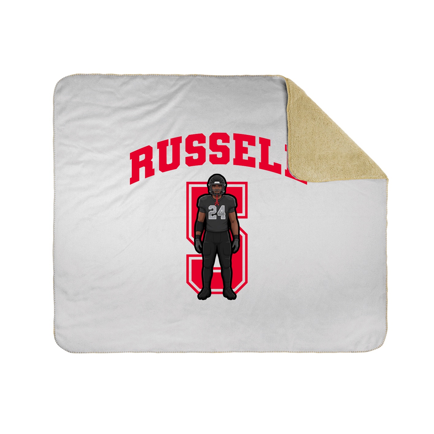 Throw Blanket — Number in White