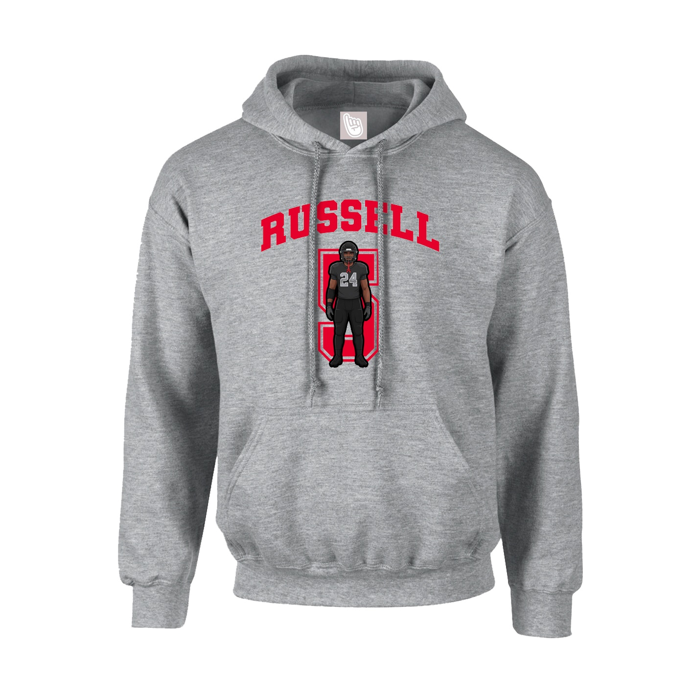 Youth Hoodie — Number in Grey