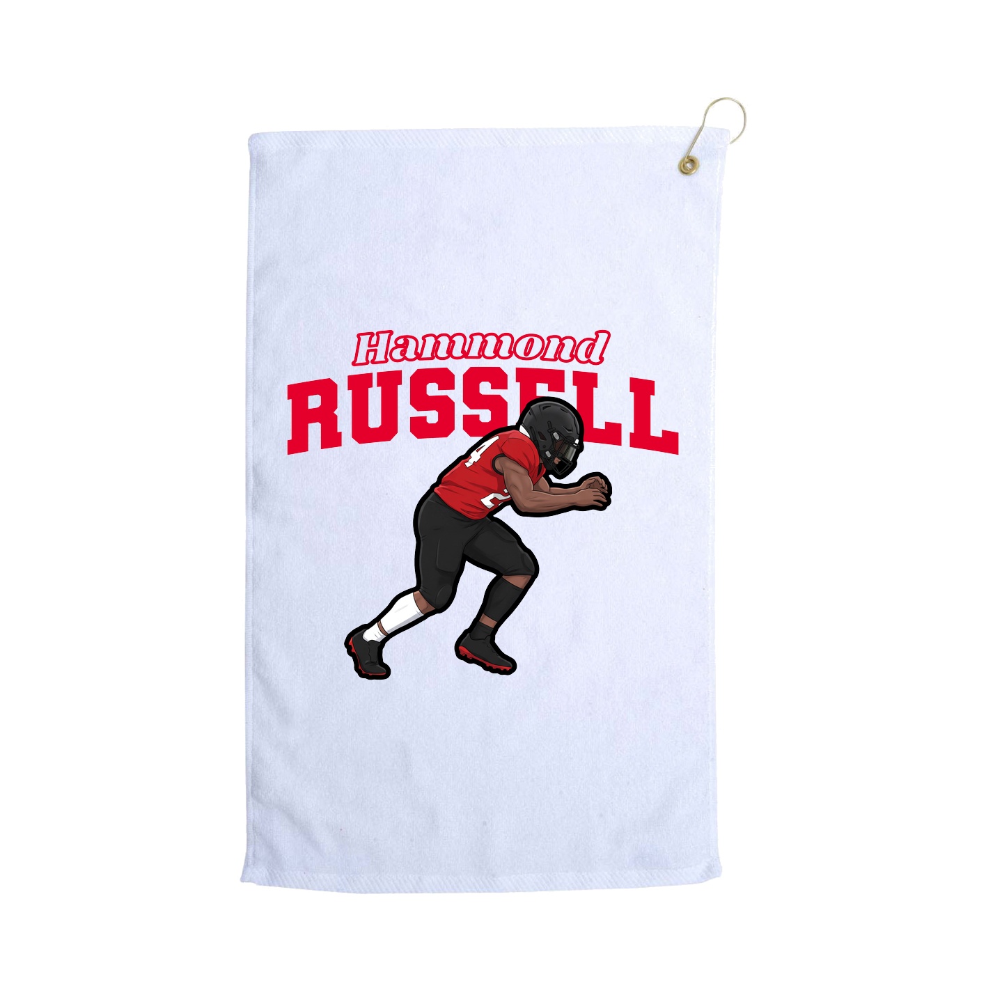 Golf Towel — Name Arch in White