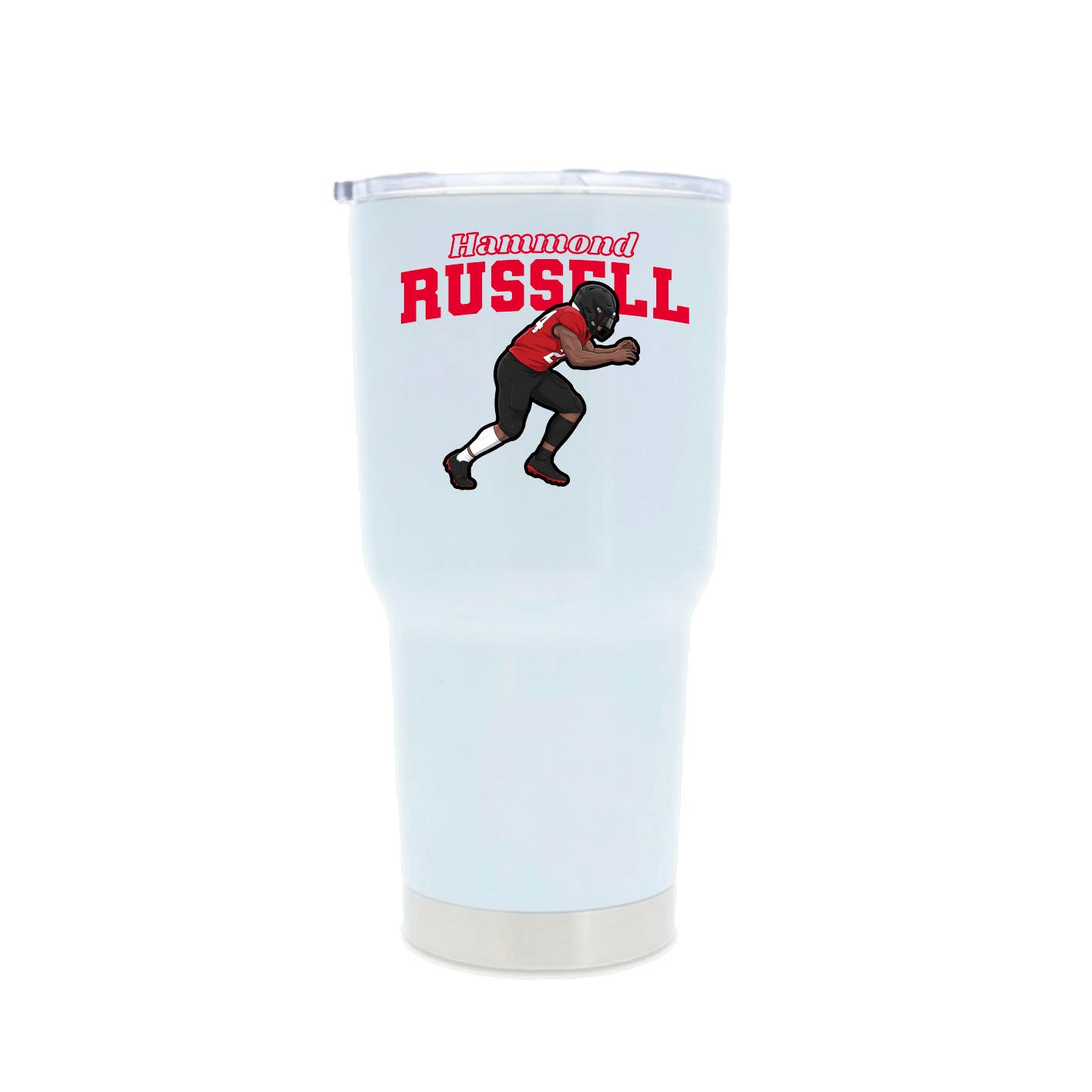 30oz Stainless Steel Tumbler — Name Arch in White