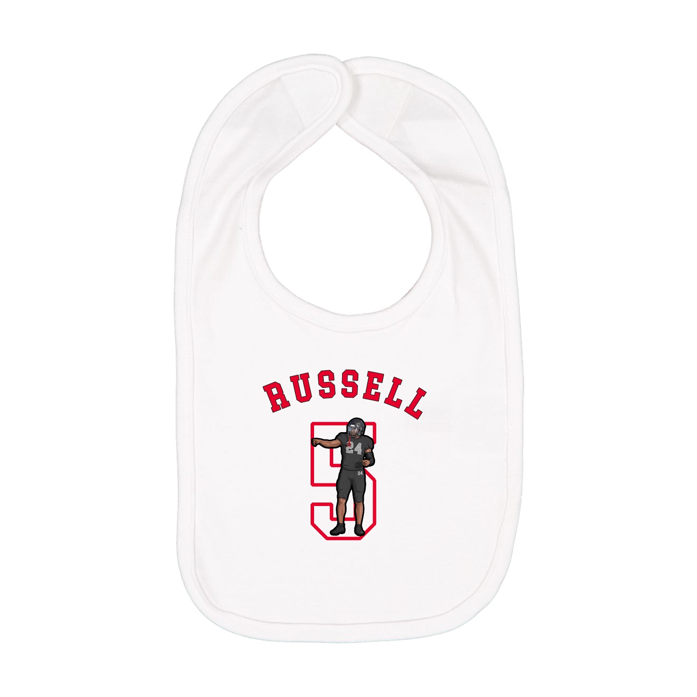 Infant Bib — Shirsey Arch in White