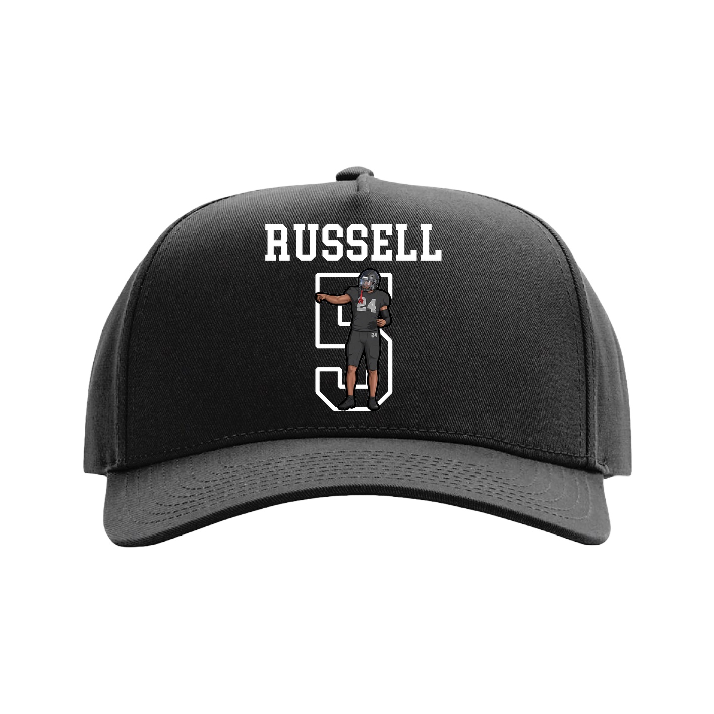 Full Fabric Five-Panel Champ Cap — Shirsey in Black