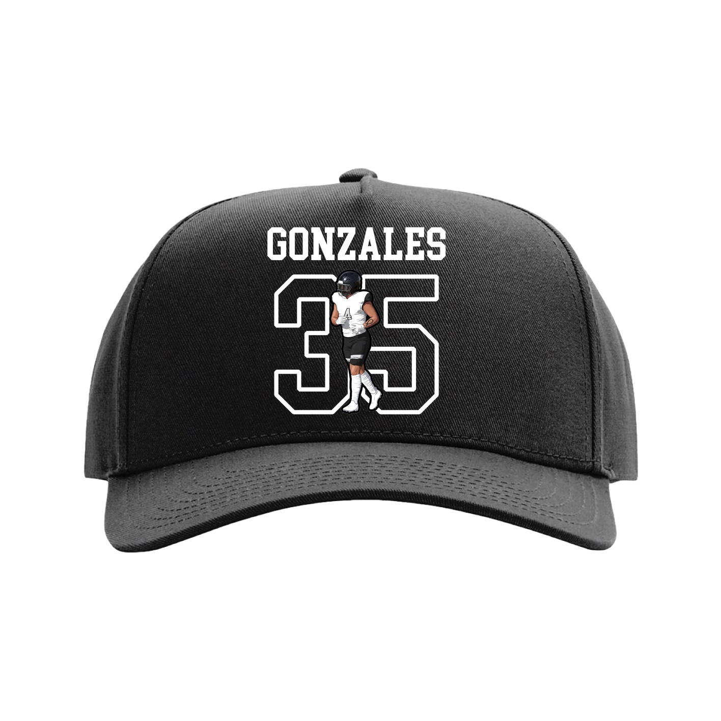 Full Fabric Five-Panel Champ Cap — Shirsey in Black