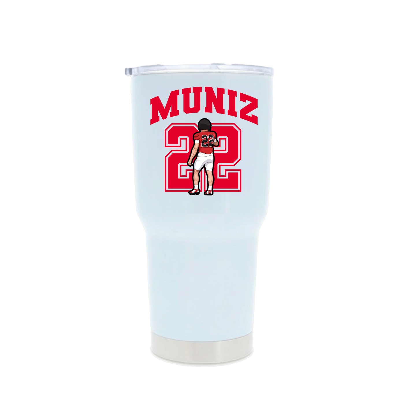 30oz Stainless Steel Tumbler — Number in White