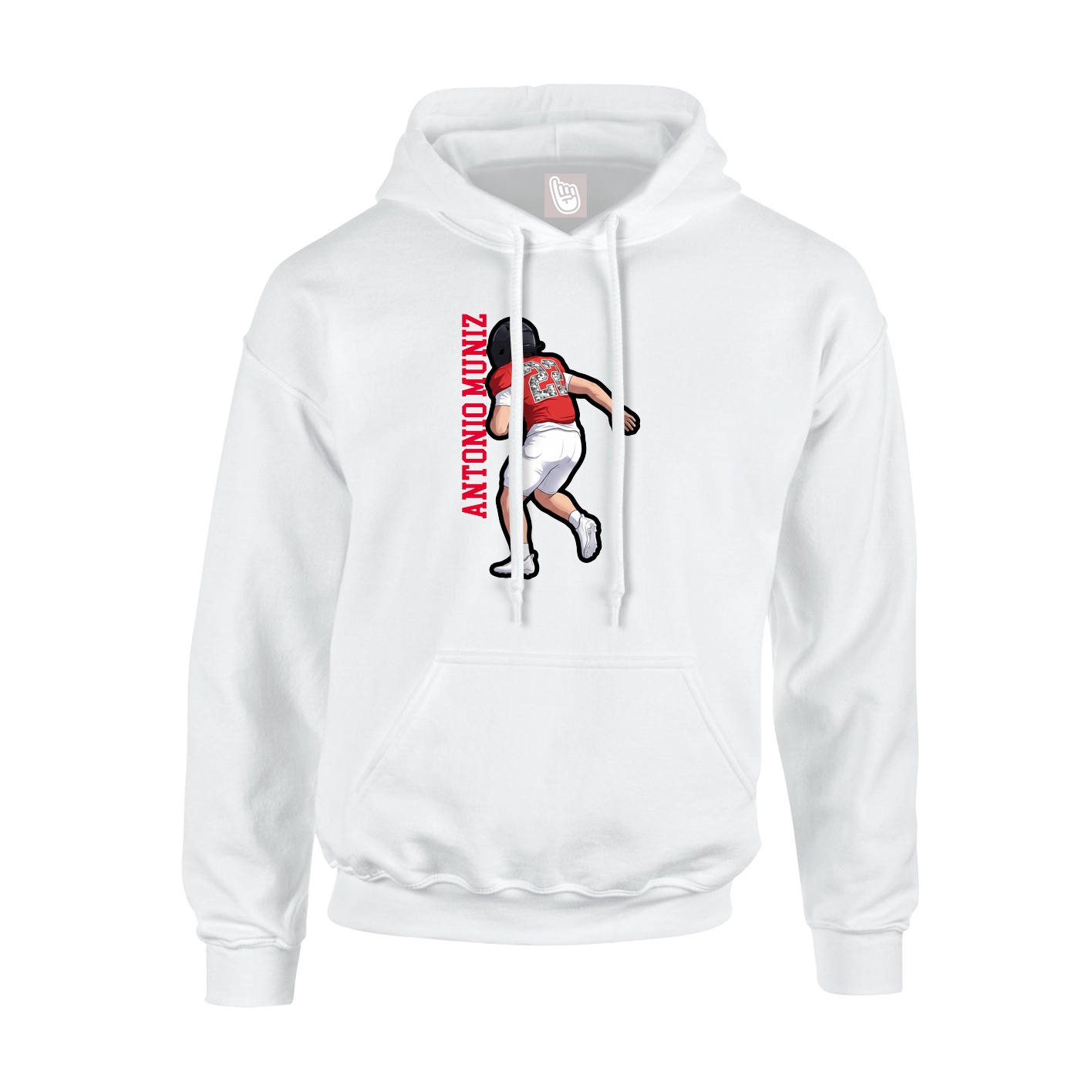 Hoodie — Name Vertical in White