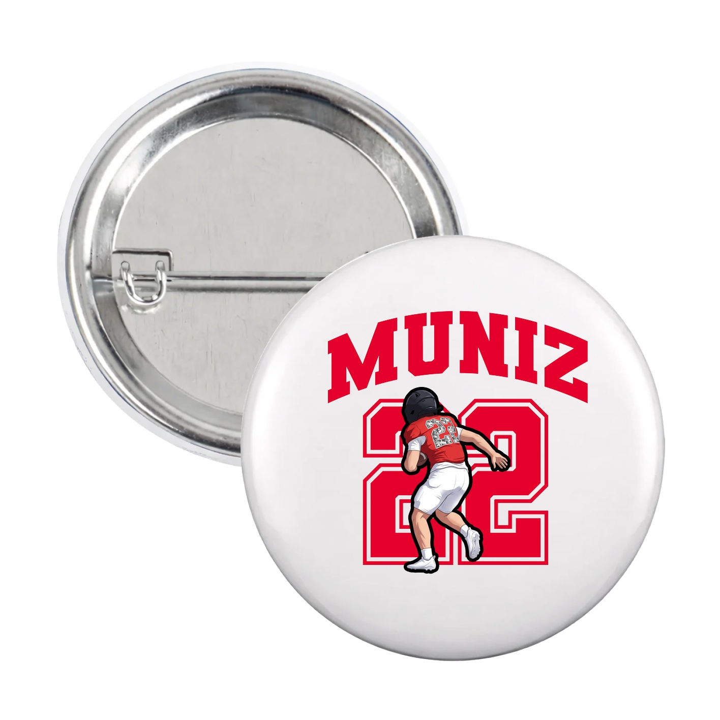 Game Day Button — Number in White
