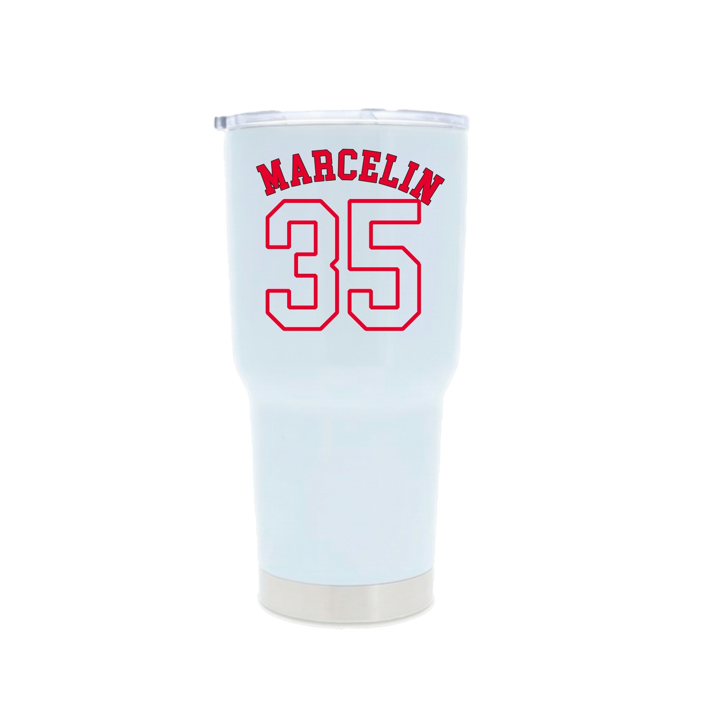 30oz Stainless Steel Tumbler — Shirsey Arch in White