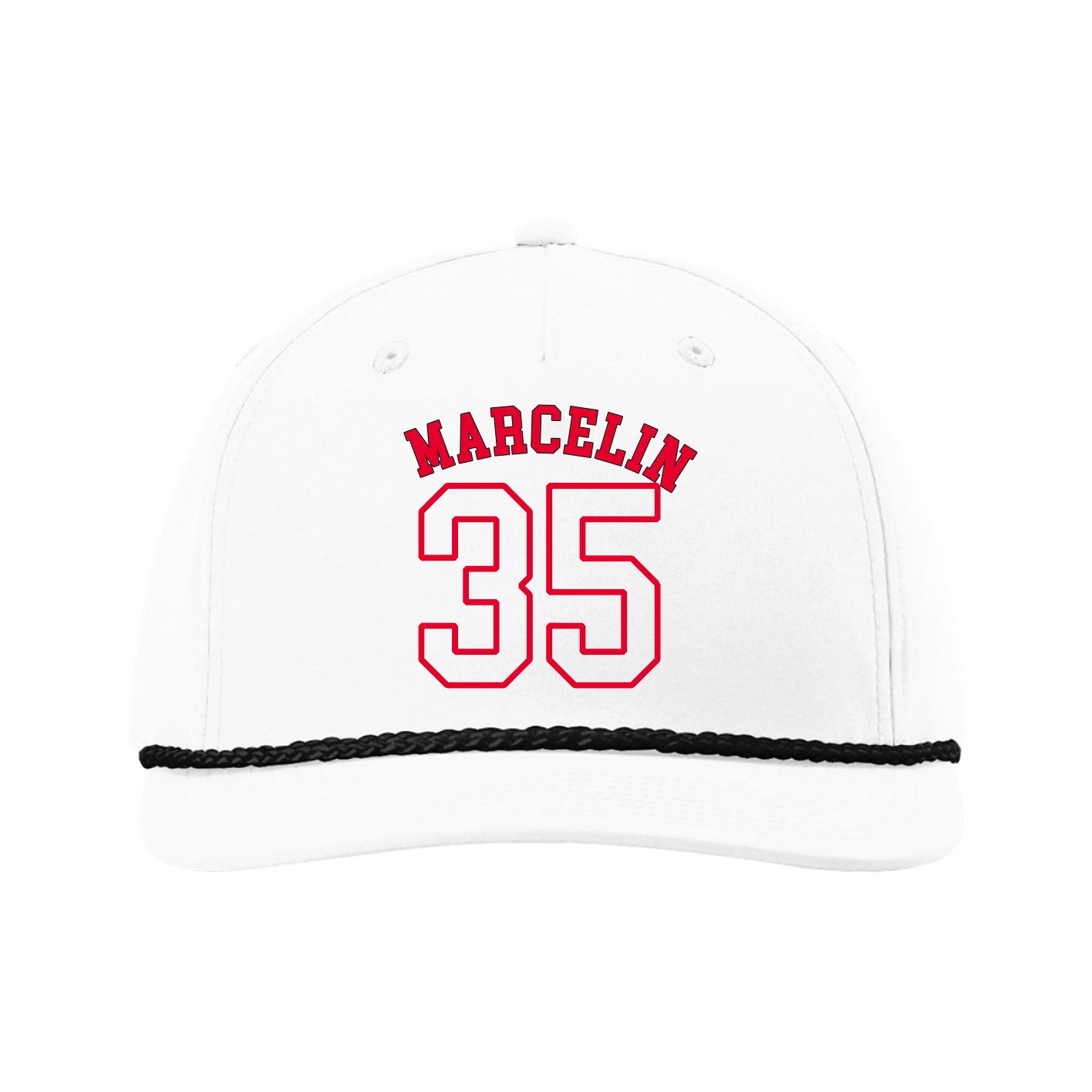 Five-Panel Classic Rope Cap — Shirsey Arch in White