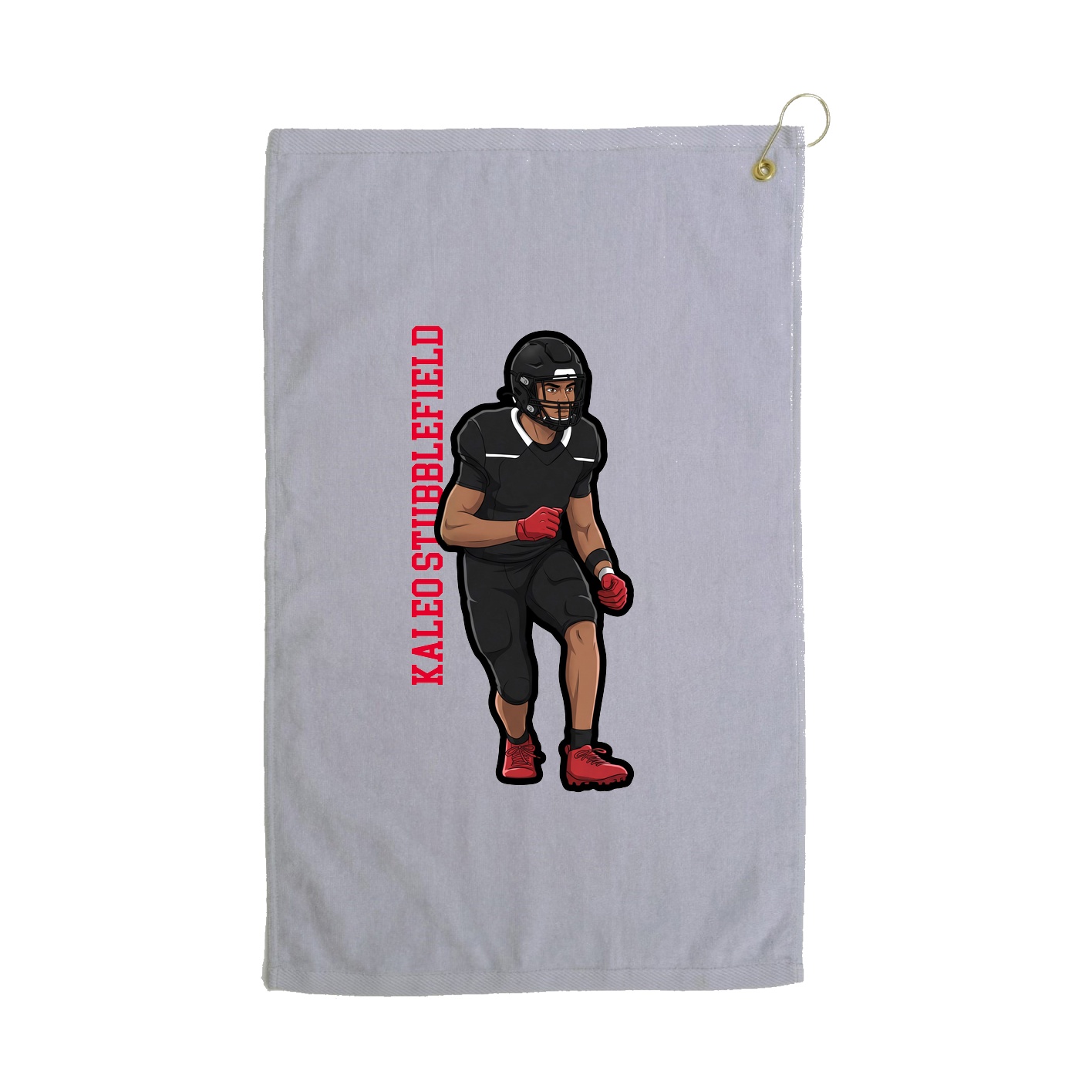Golf Towel — Name Vertical in Grey