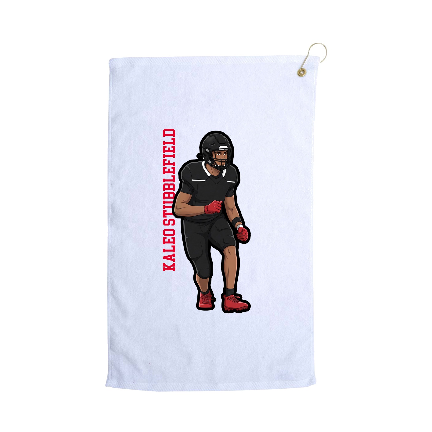 Golf Towel — Name Vertical in White