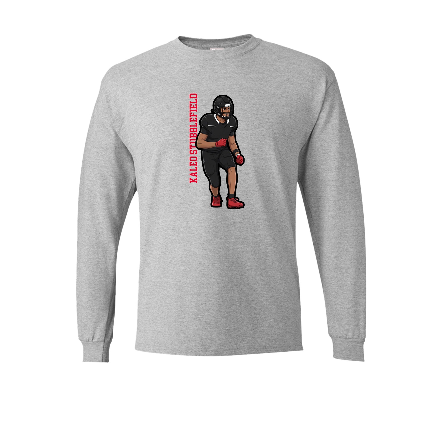 Long Sleeve Tee — Name Vertical in Grey