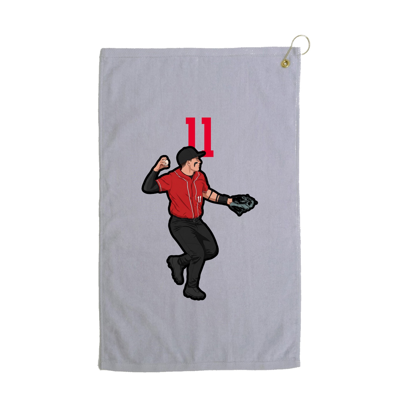 Golf Towel — Number Top in Grey