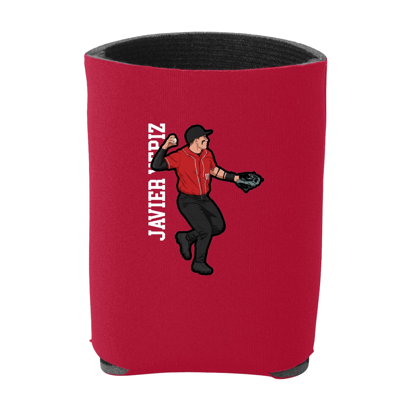 Can Holder — Name Vertical in Red