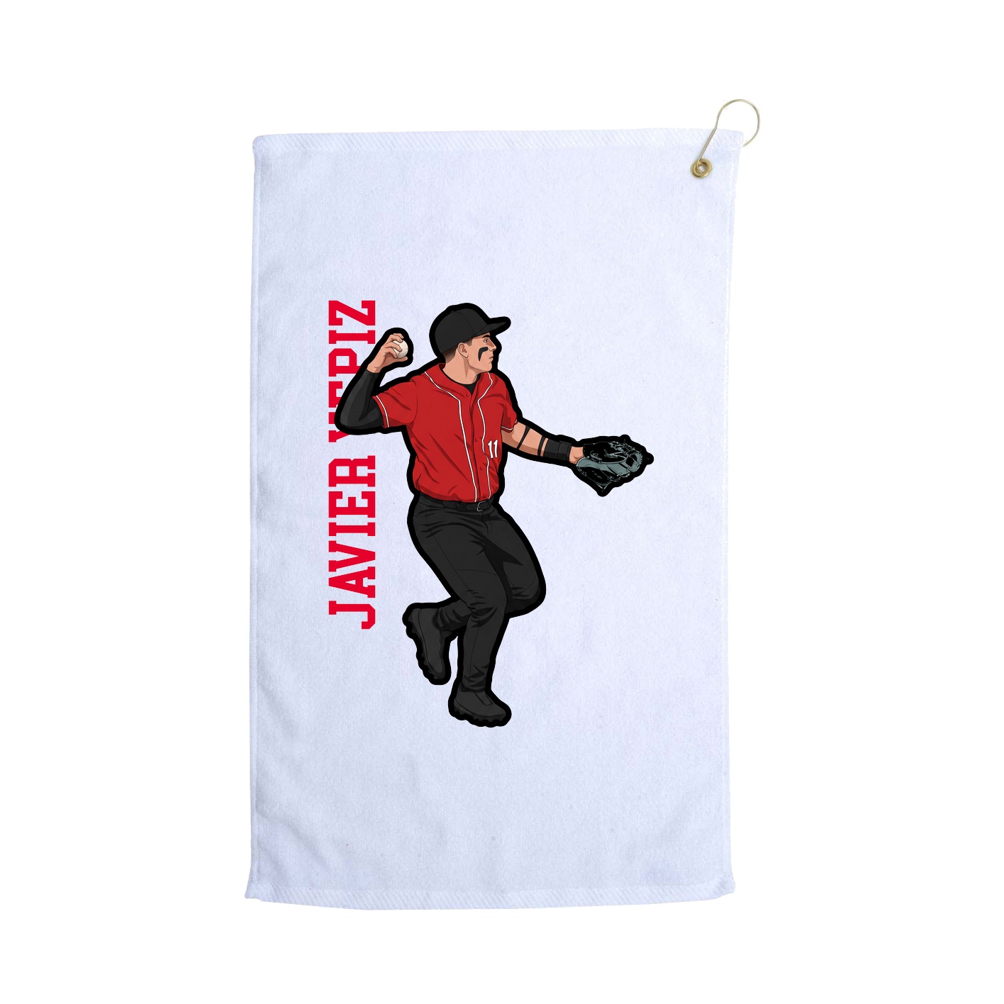 Golf Towel — Name Vertical in White