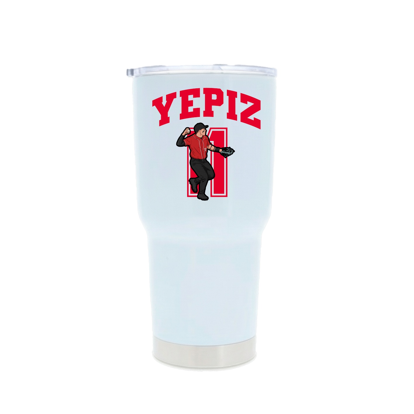 30oz Stainless Steel Tumbler — Number in White