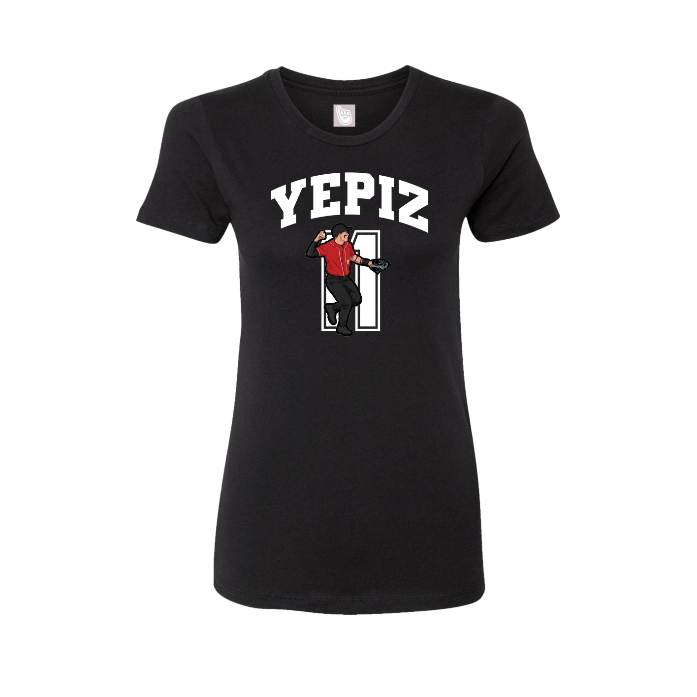 Fitted Women's Tee — Number in Black