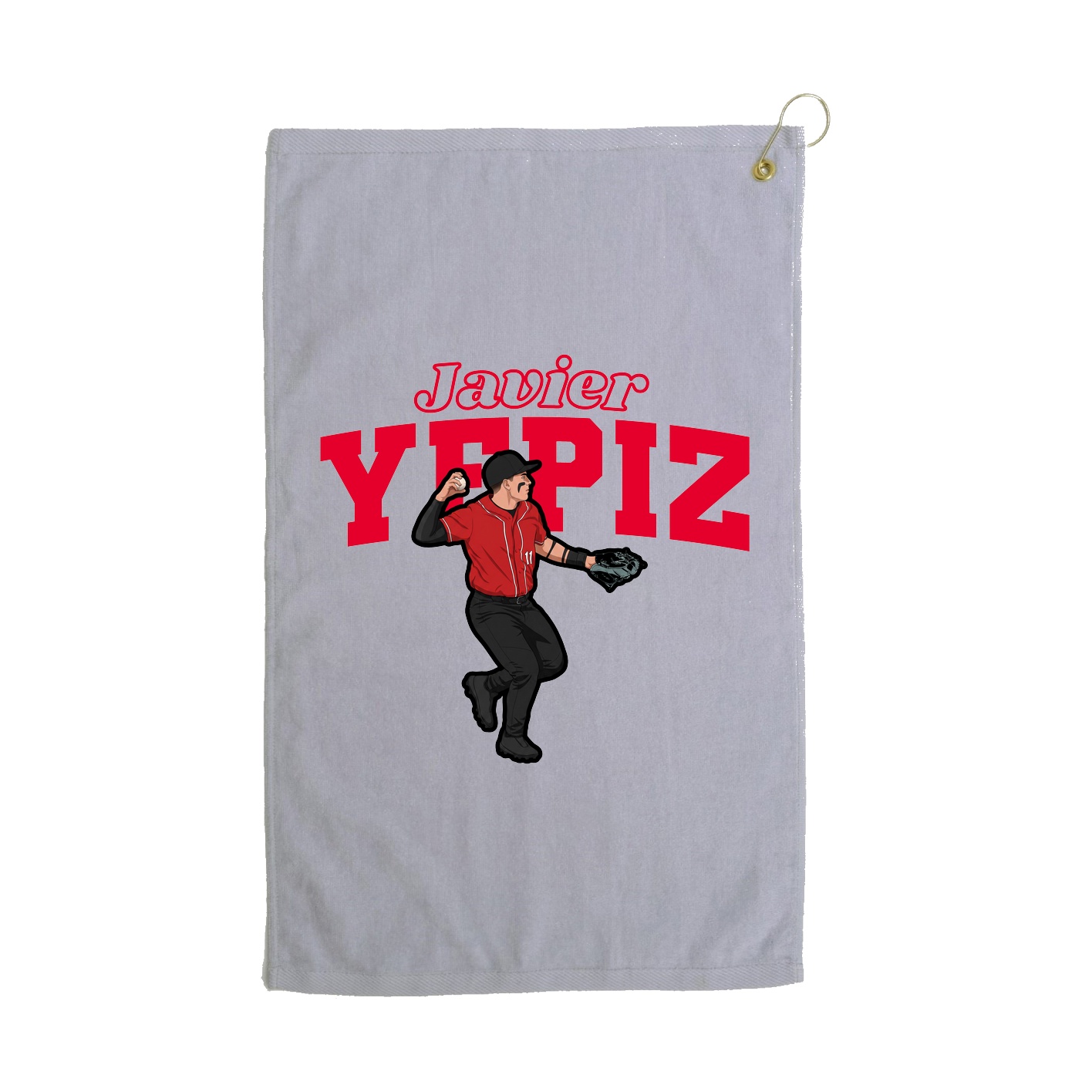 Golf Towel — Name Arch in Grey