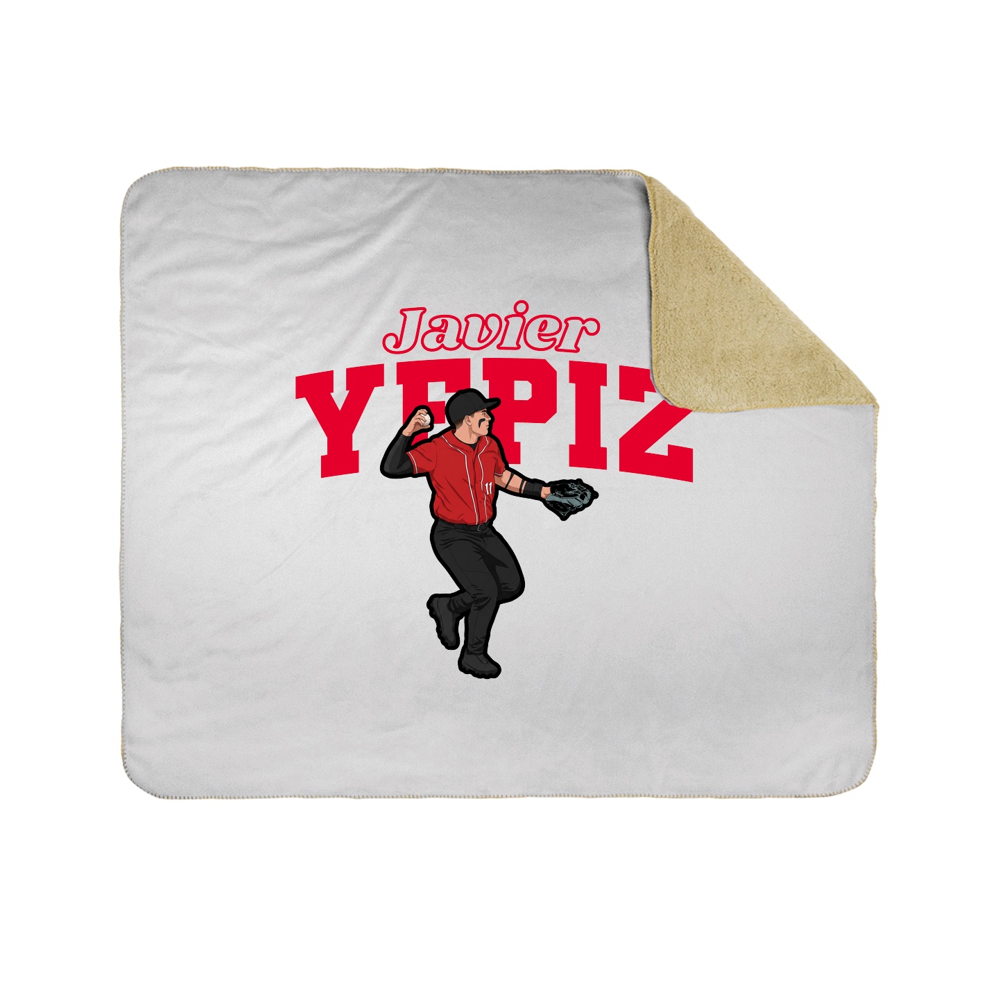 Throw Blanket — Name Arch in White