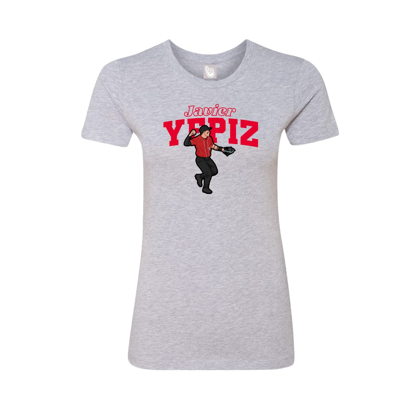 Fitted Women's Tee — Name Arch in Grey