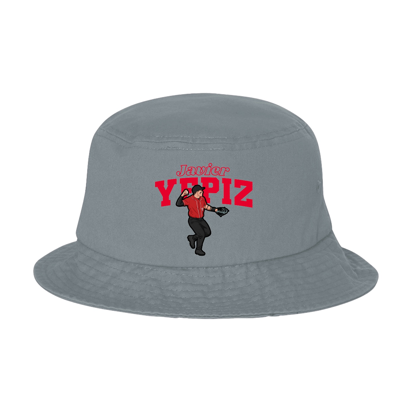 Bucket Cap — Name Arch in Grey