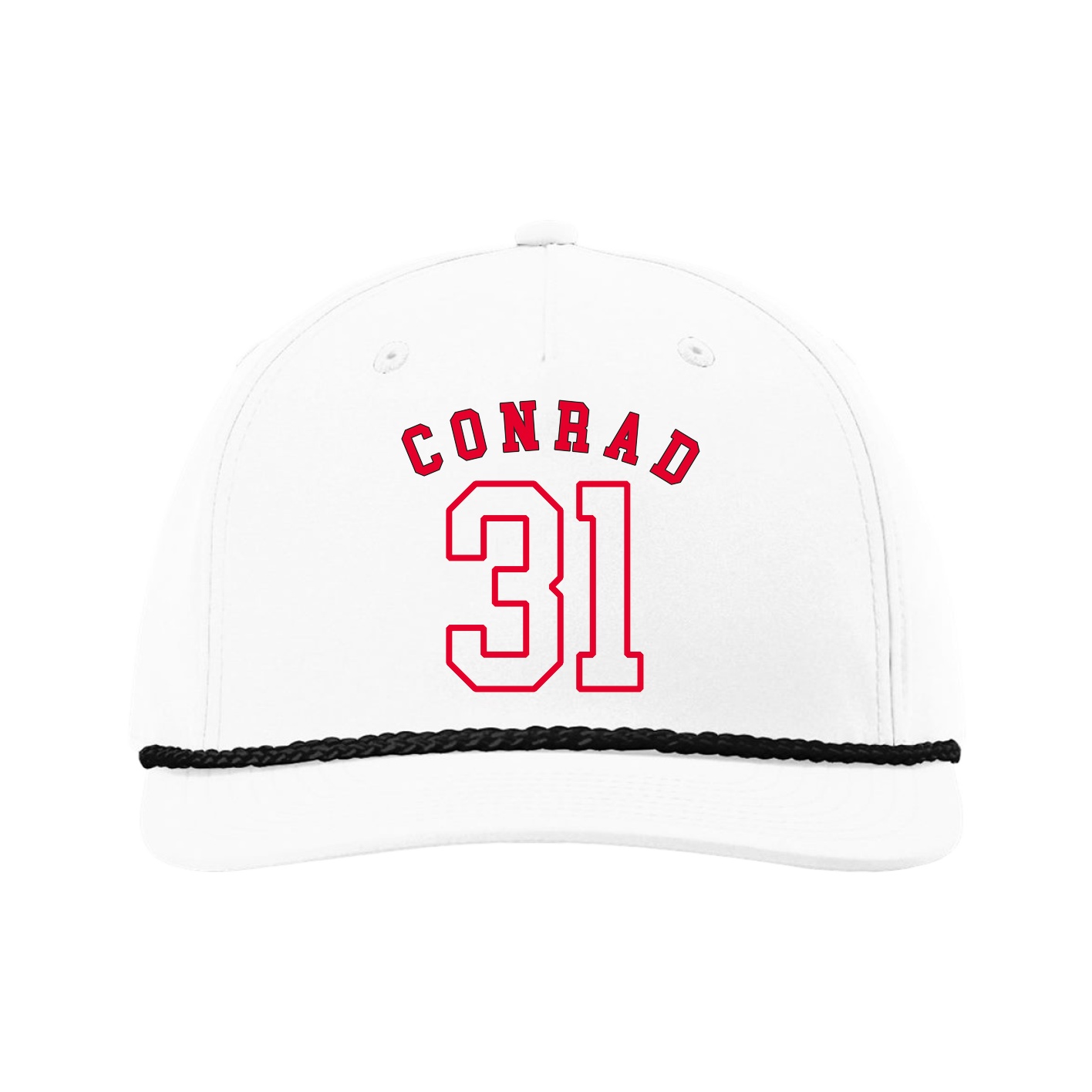 Five-Panel Classic Rope Cap — Shirsey Arch in White