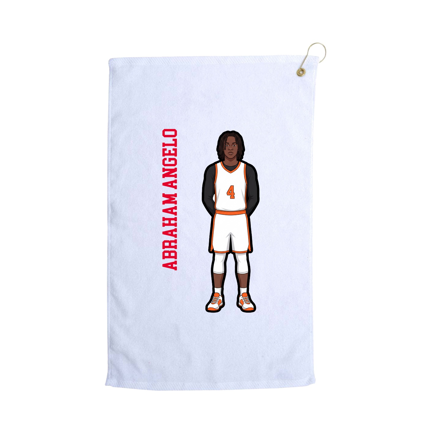 Golf Towel — Name Vertical in White