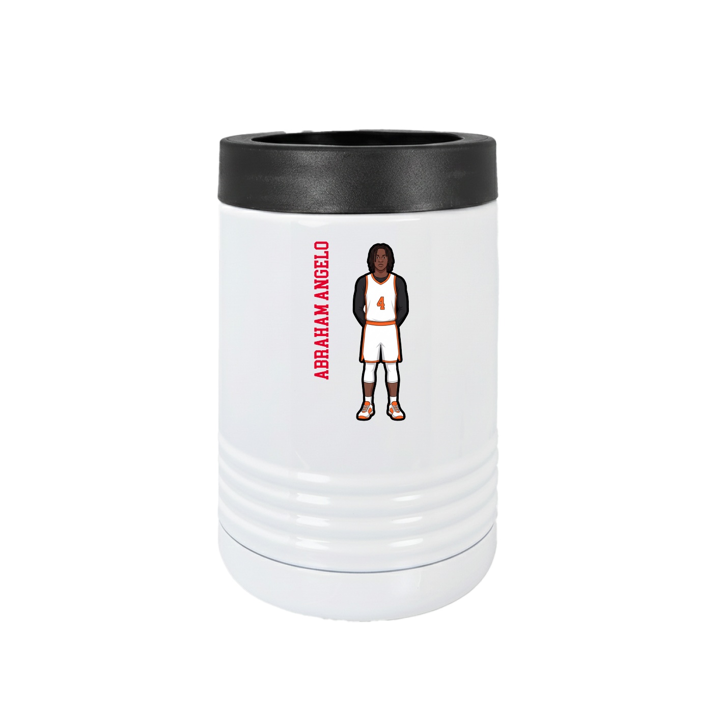 Beverage Holder — Name Vertical in White