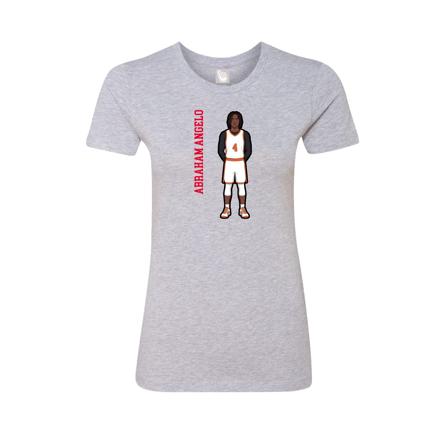 Fitted Women's Tee — Name Vertical in Grey