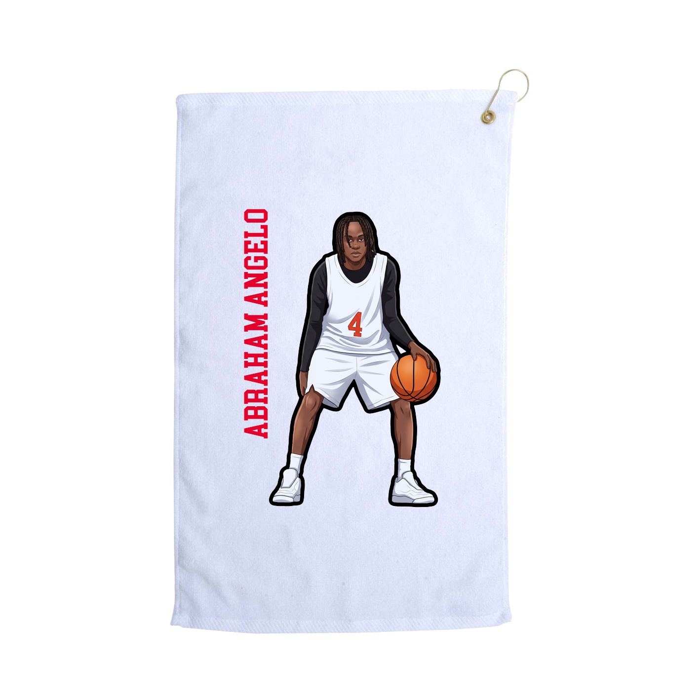 Golf Towel — Name Vertical in White