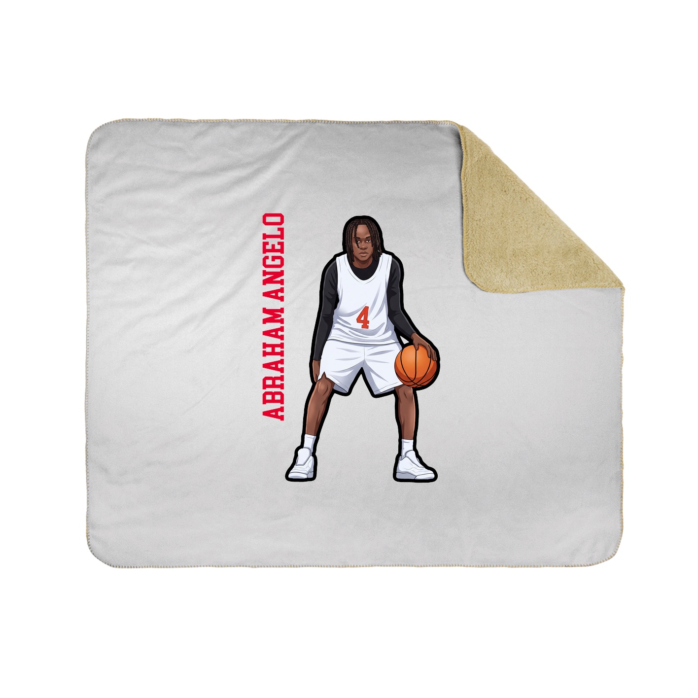Throw Blanket — Name Vertical in White