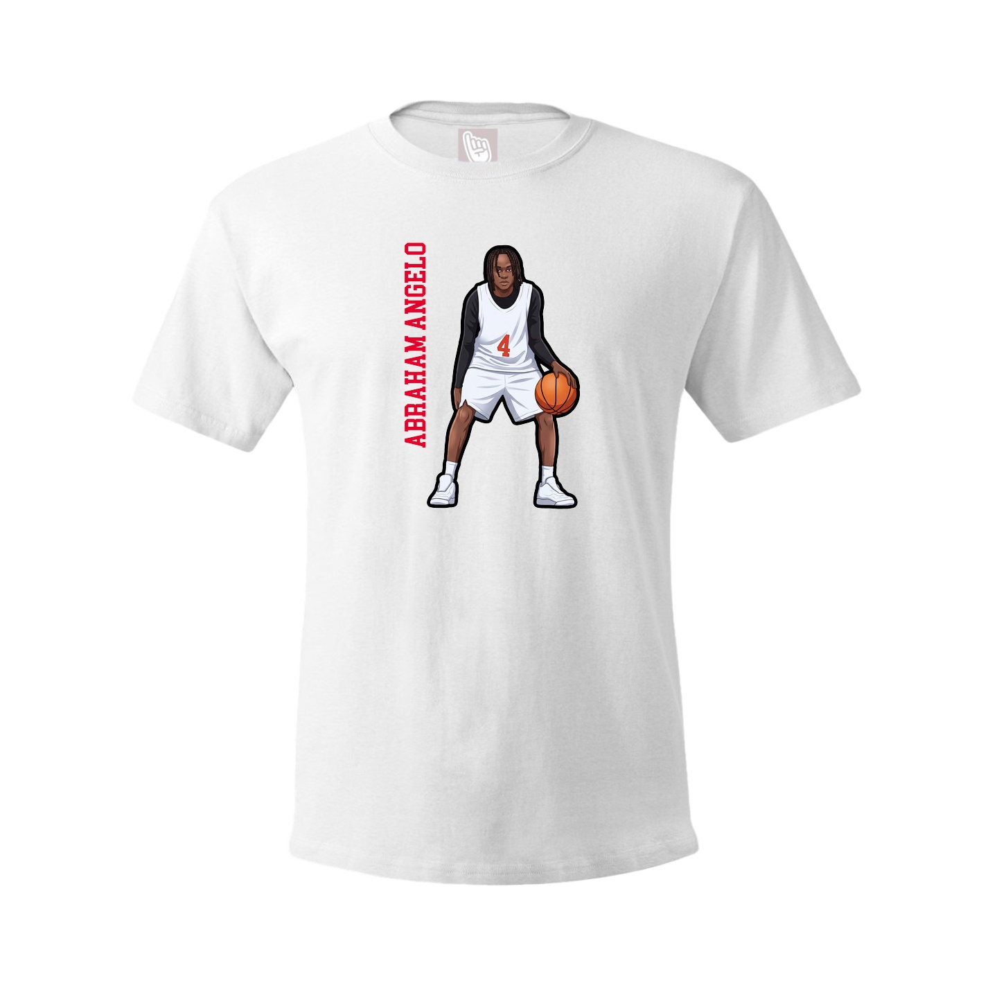 Tee — Name Vertical in White