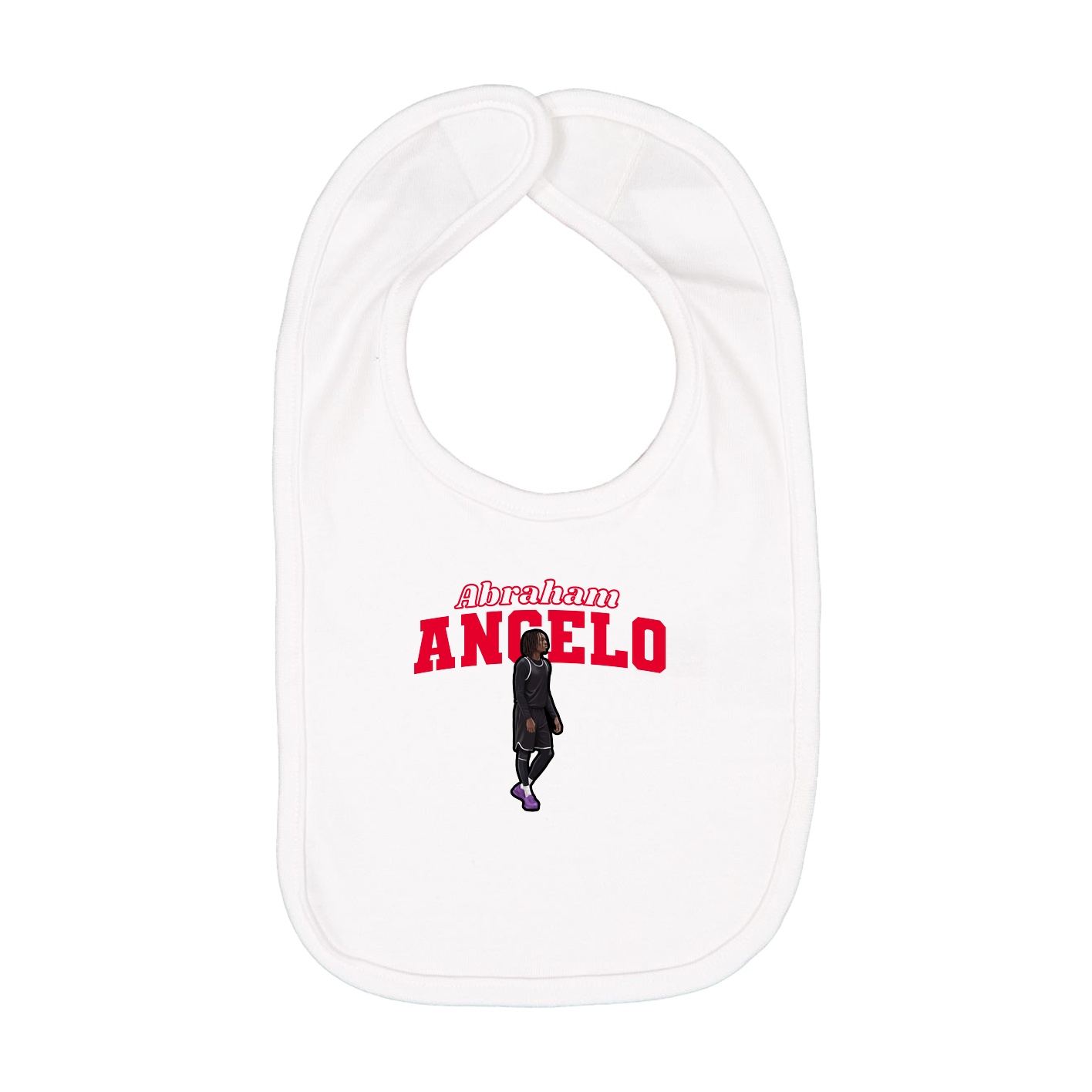 Infant Bib — Name Arch in White