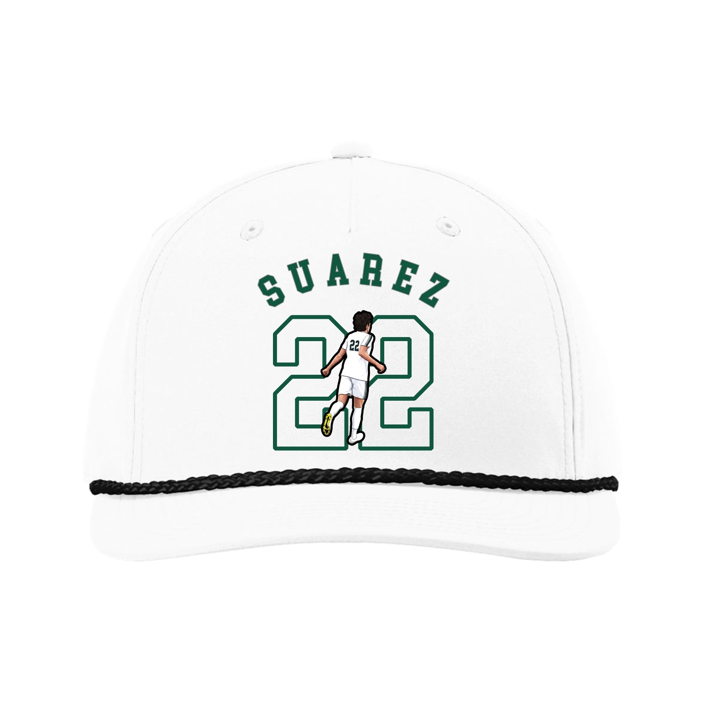 Five-Panel Classic Rope Cap — Shirsey Arch in White