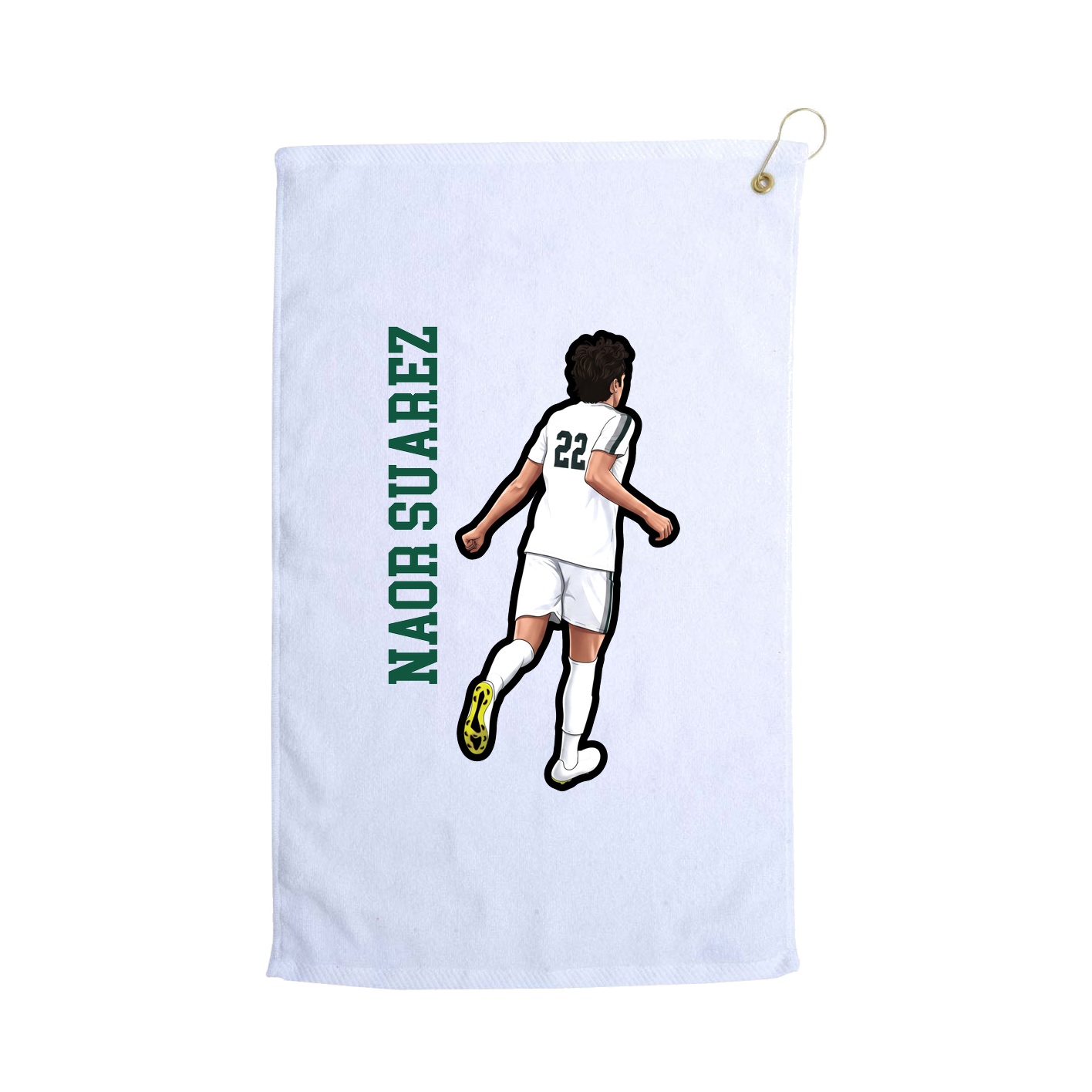 Golf Towel — Name Vertical in White