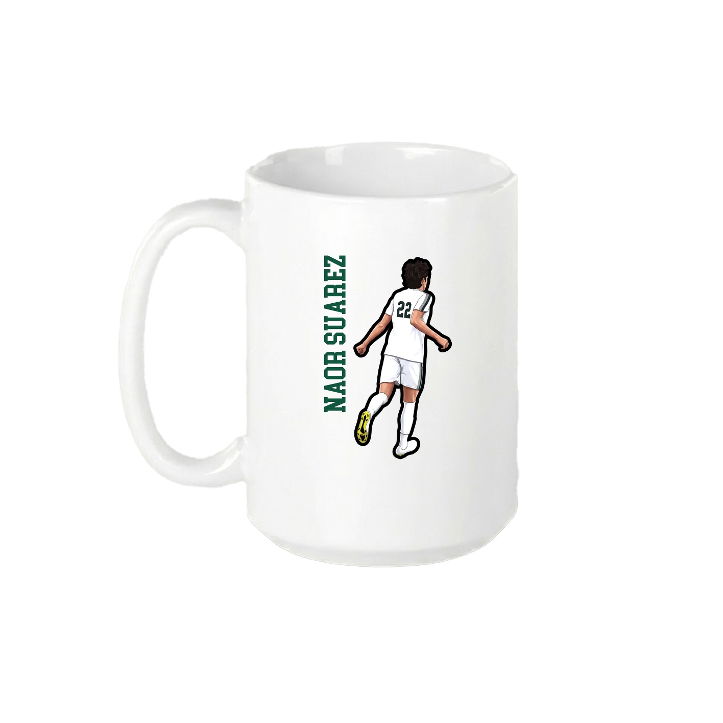 15oz Coffee Mug — Name Vertical in White