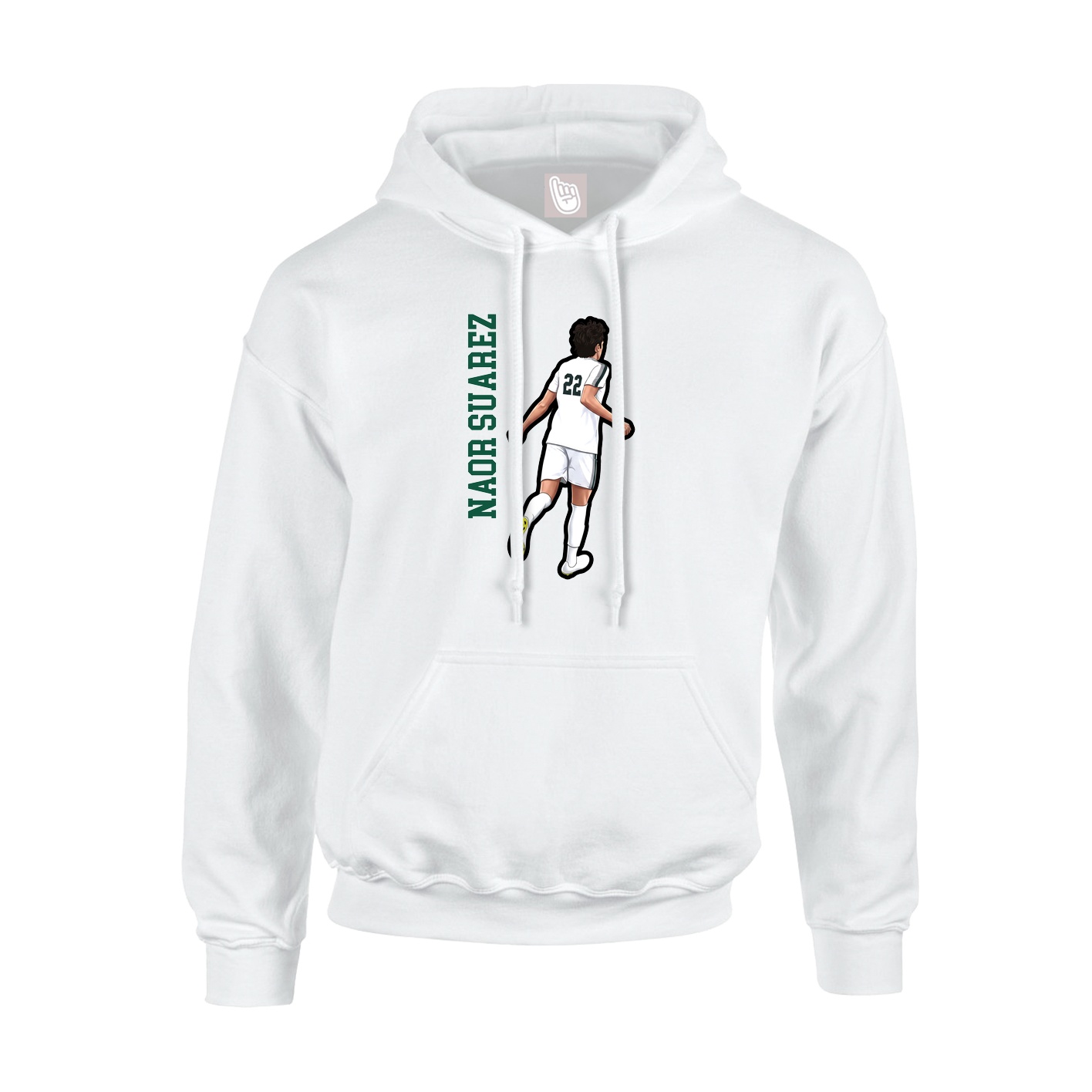 Youth Hoodie — Name Vertical in White