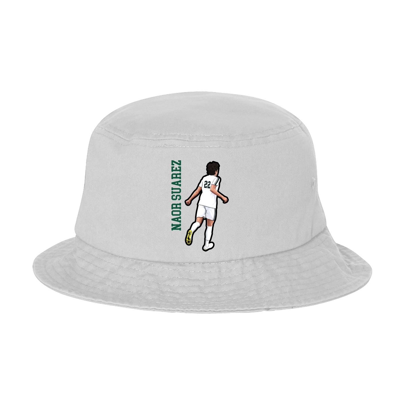 Bucket Cap — Name Vertical in White