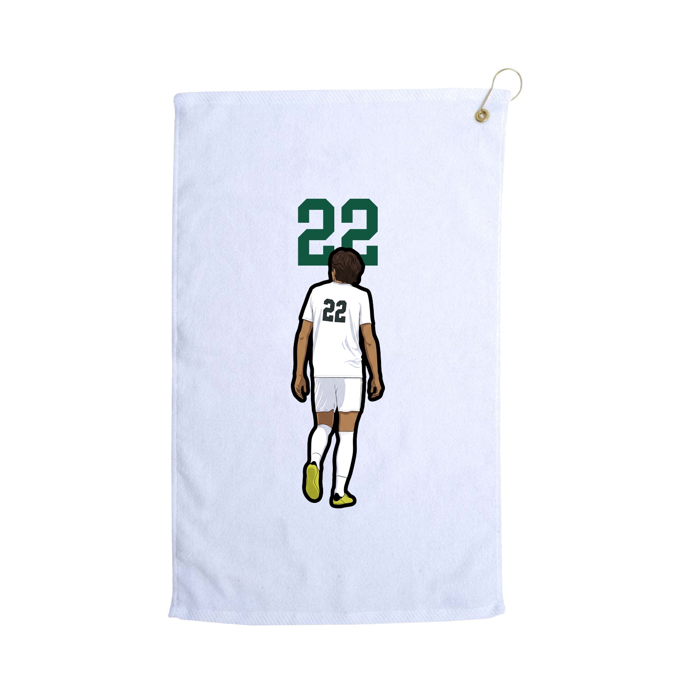 Golf Towel — Number Top in White