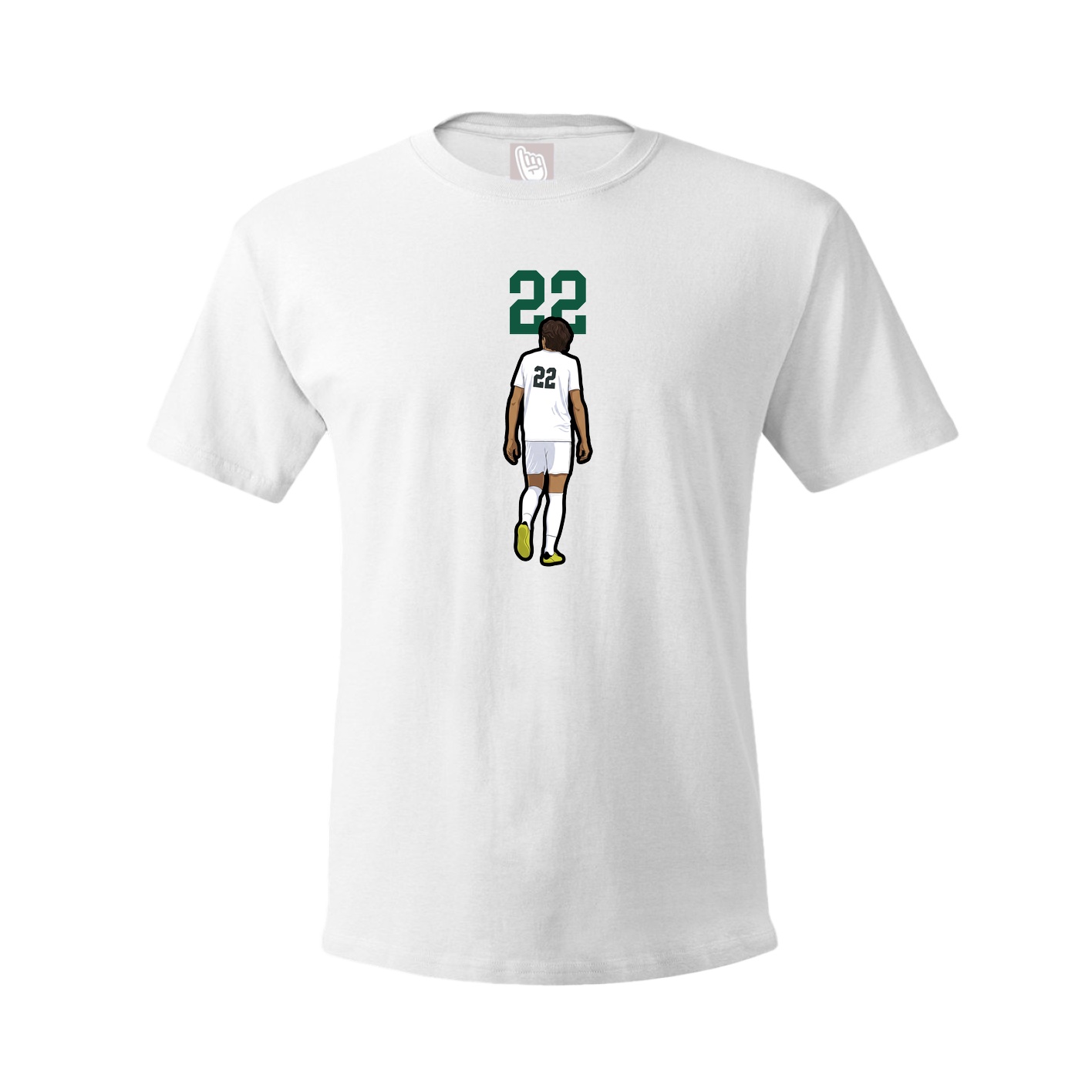 Youth Tee — Number Top in White