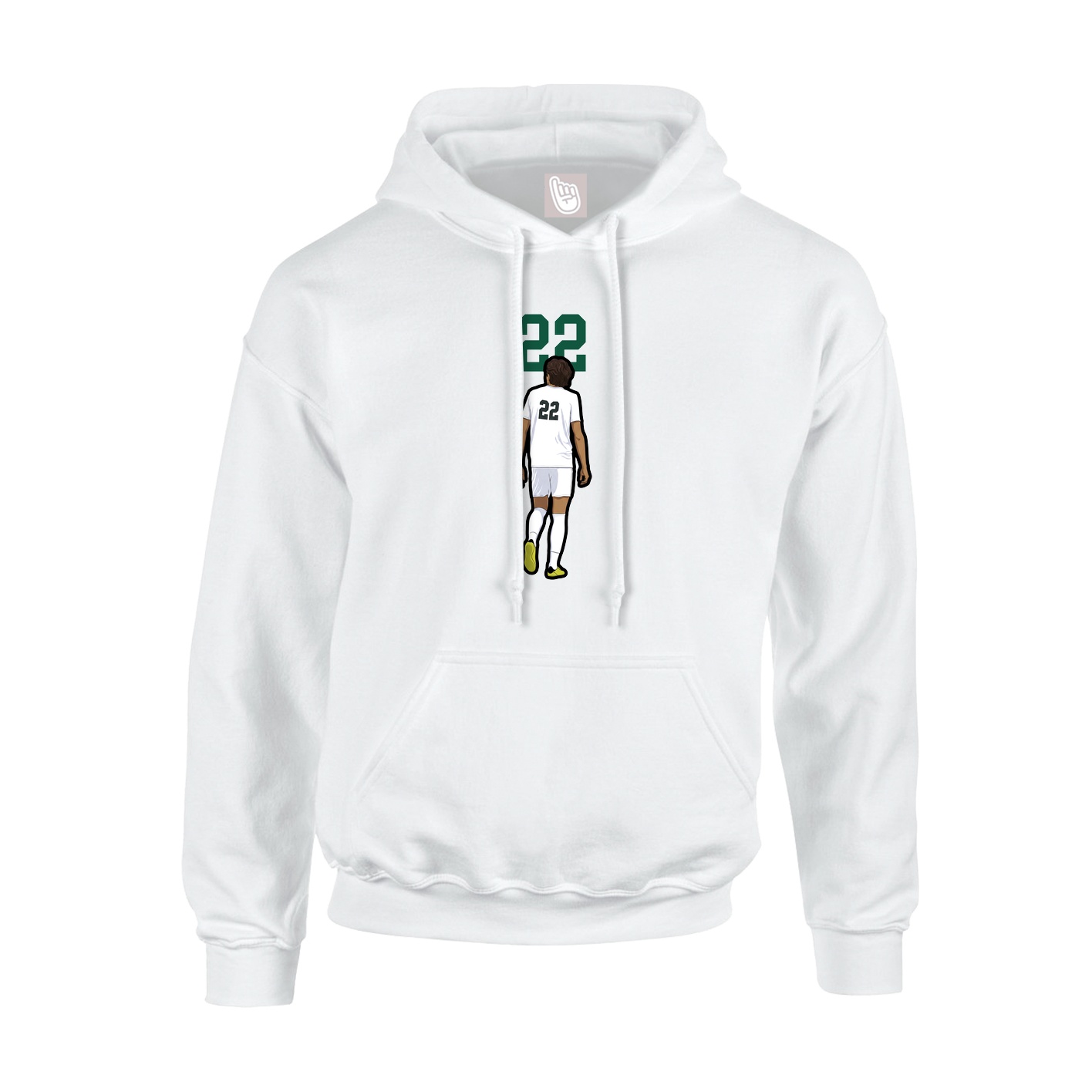 Youth Hoodie — Number Top in White