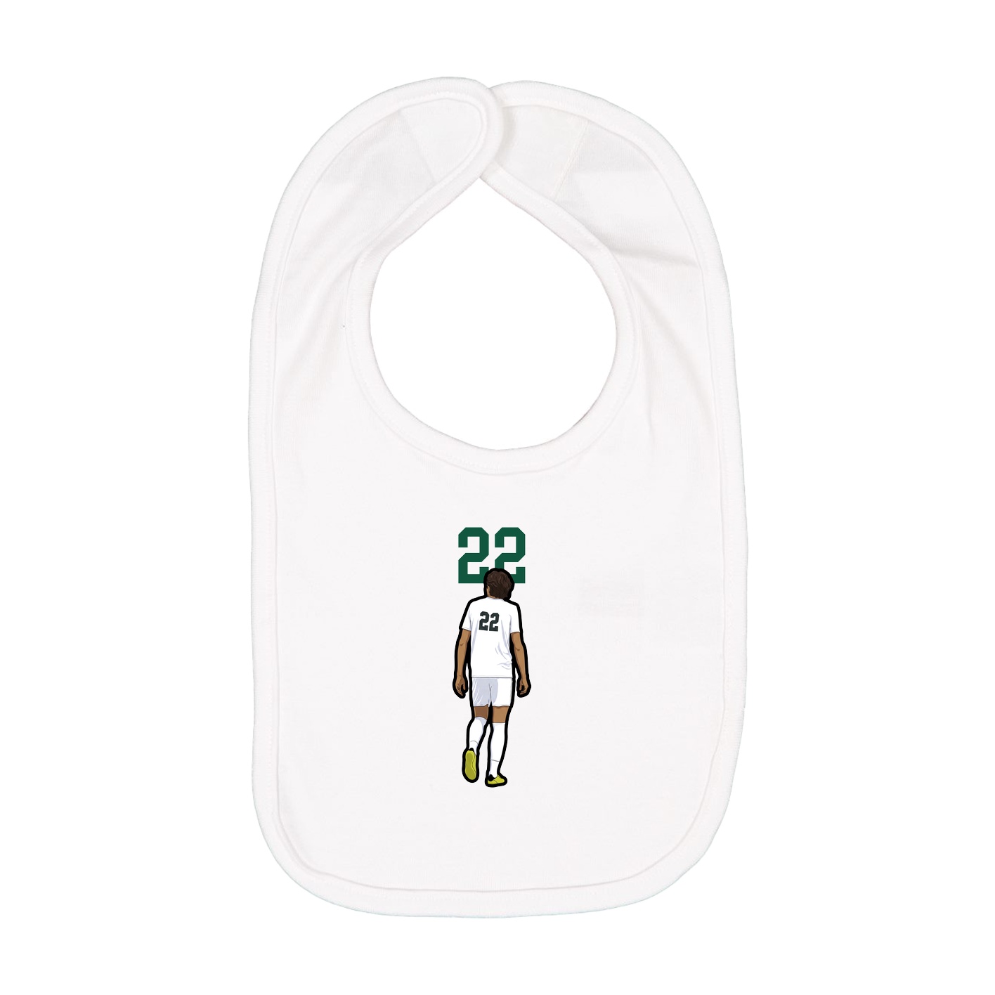 Infant Bib — Number Top in White